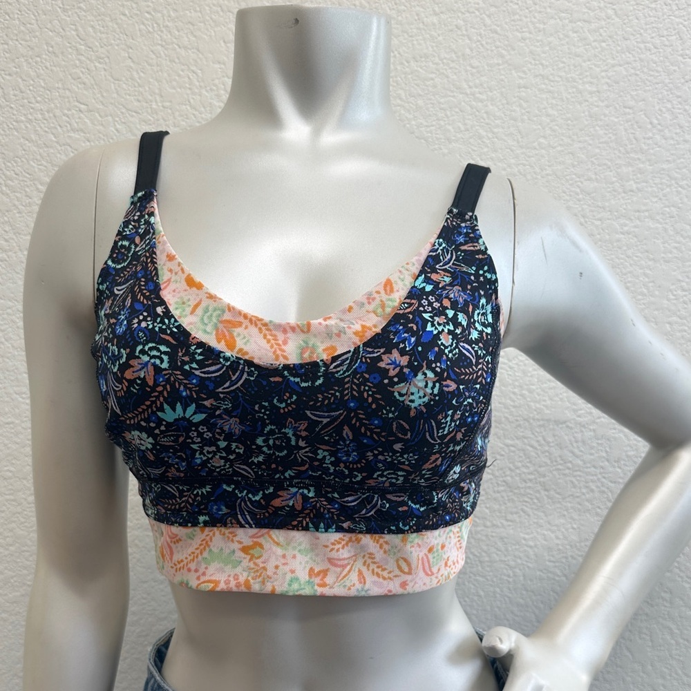 FREE PEOPLE Movement Multicolor Floral Sports Bra Women’s - Picture 3 of 10